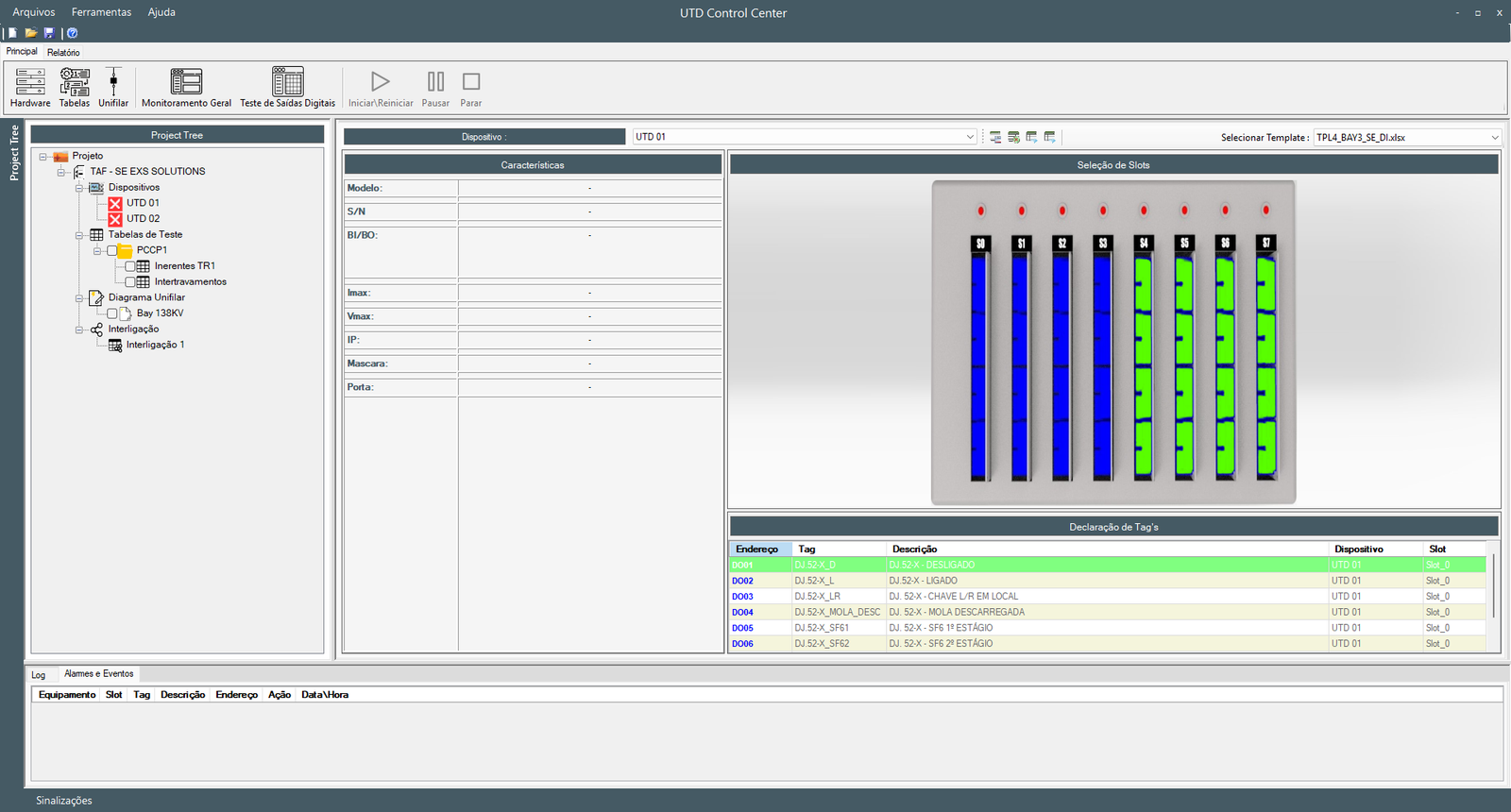 UTD Control Center — Interface Principal
